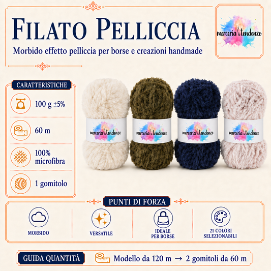 Filato Pelliccia Soft con etichette acquerello