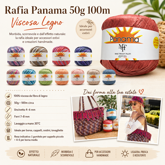 Rafia Panama 50g 100m - Viscosa Legno