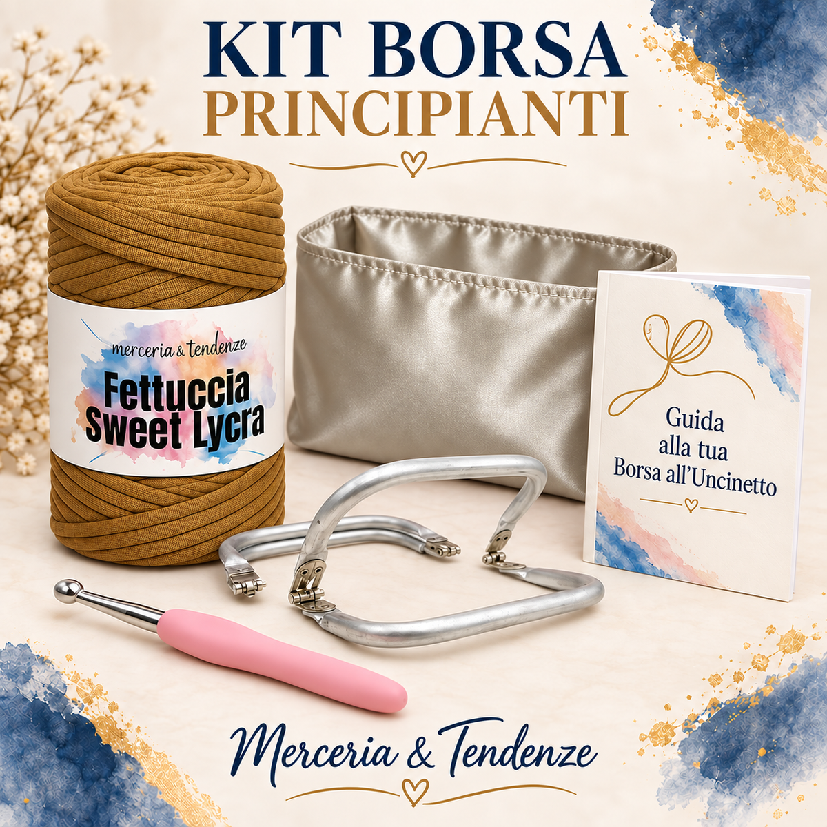 Kit Borsa Principianti – Cammello con fodera champagne