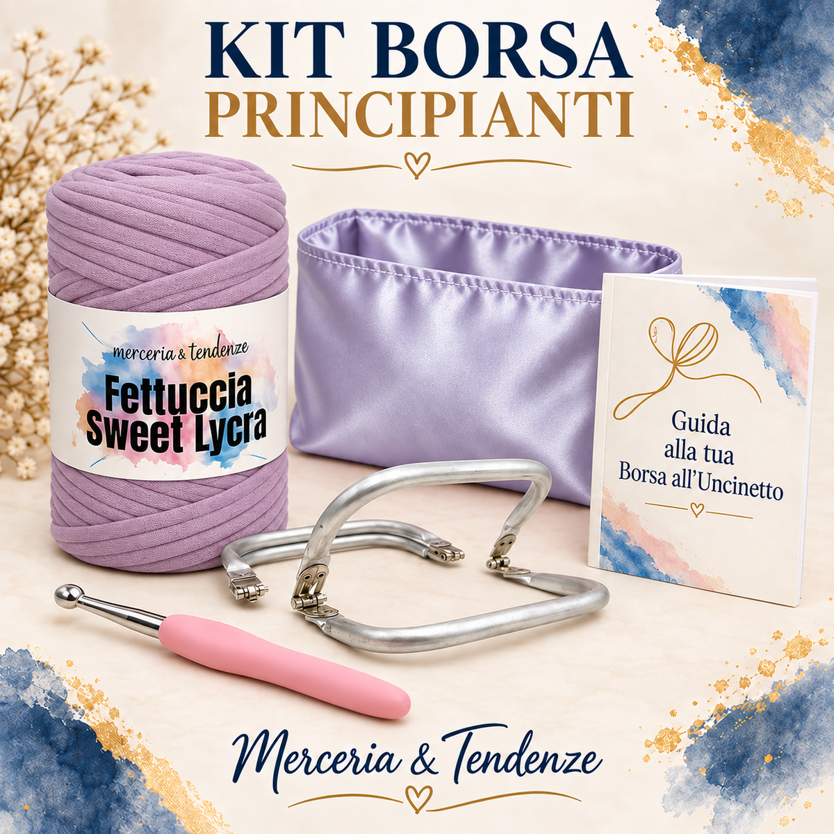 Kit Borsa Principianti – Lilla con fodera lilla