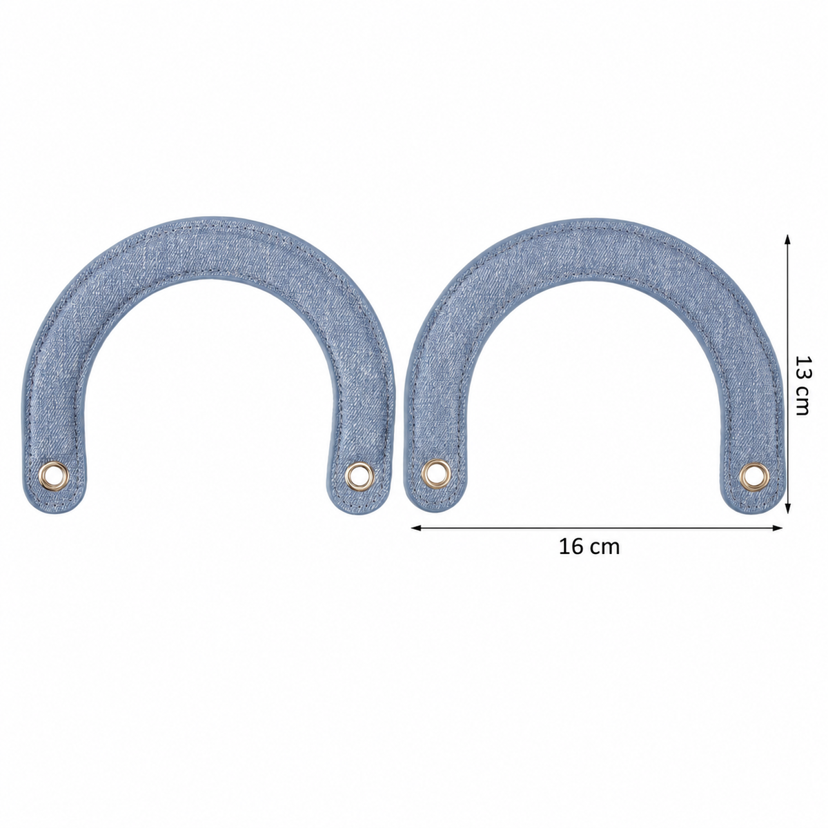 Coppia di Manici per Borsa a U Effetto Denim 16 × 13 cm – 2 Pezzi