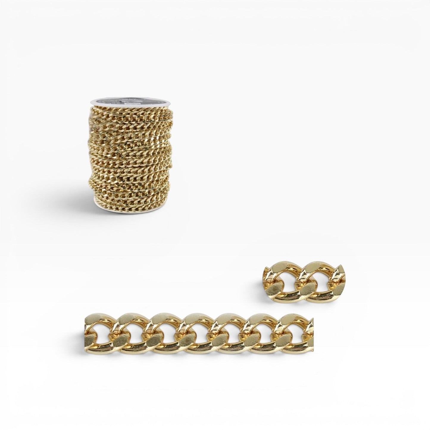 Bobina di catena in metallo color oro Merceria & Tendenze per bigiotteria fai-da-te con maglie classiche lucide