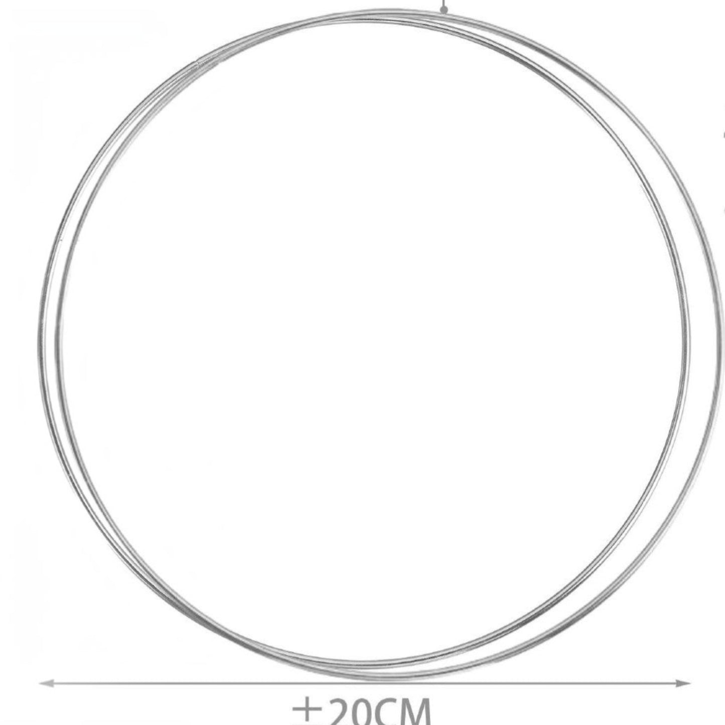 Due cerchi in metallo argentato Merceria & Tendenze da 20 cm per creazioni fai-da-te, acchiappasogni e ghirlande.