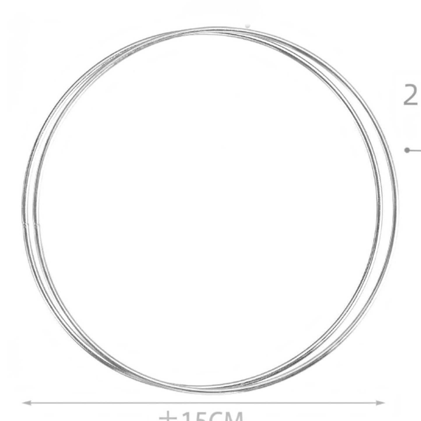 Due cerchi in metallo argentato Merceria & Tendenze da 15 cm per creazioni fai-da-te, macramè e ghirlande decorative.
