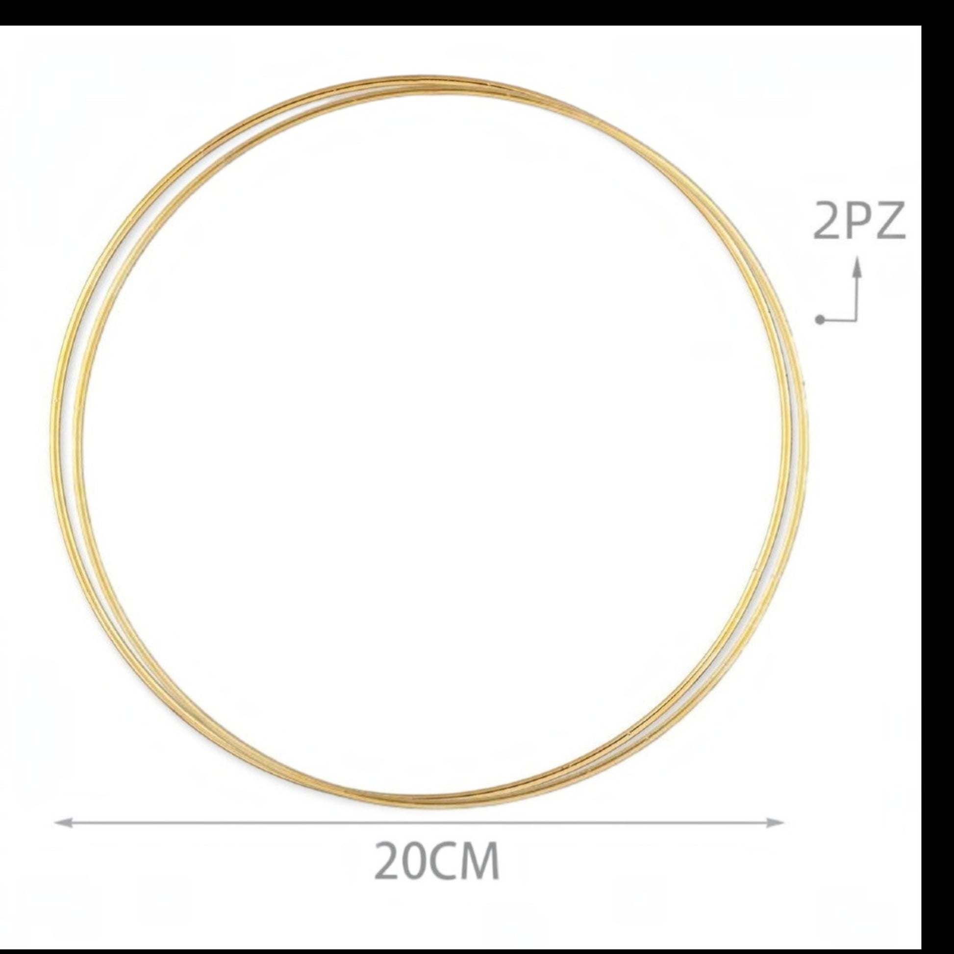 Due cerchi in metallo dorato da 20 cm per creazioni artigianali e decorazioni fai-da-te Merceria & Tendenze