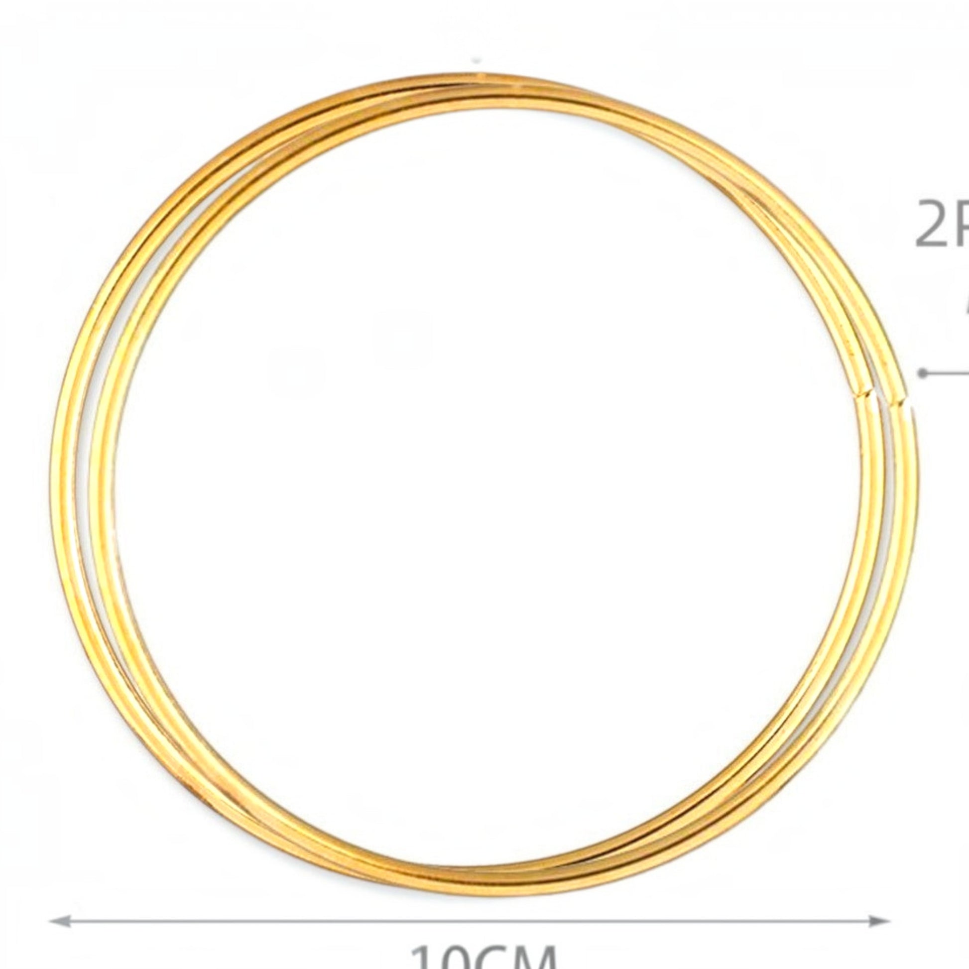 Due cerchi in metallo dorato da 10 cm per creazioni artigianali e fai-da-te firmati Merceria & Tendenze