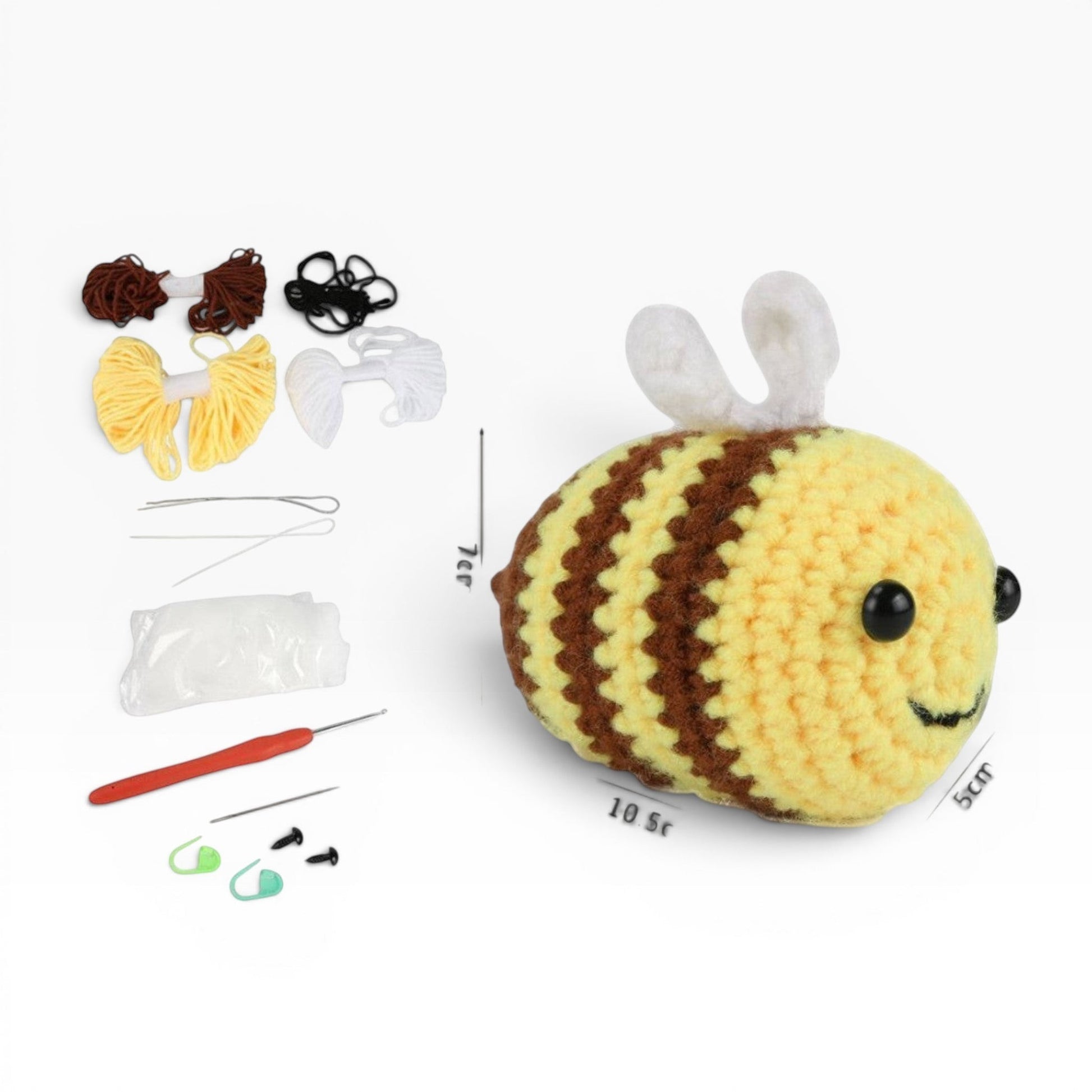 Kit completo Merceria & Tendenze per uncinetto fai da te con filati, uncinetto e istruzioni per creare un'ape in lana