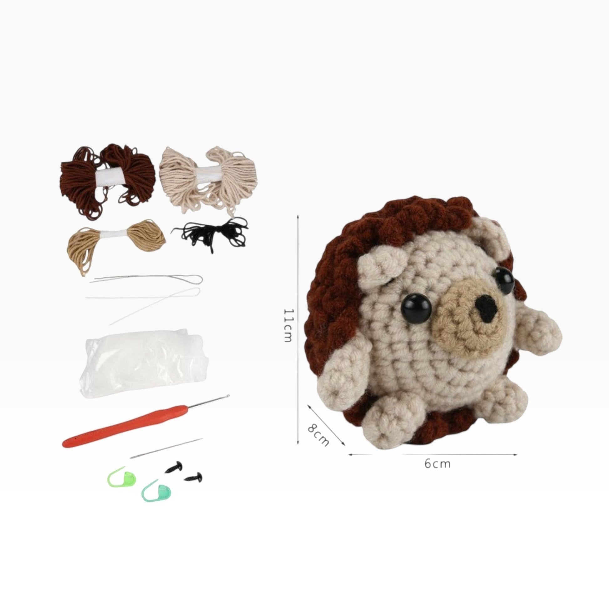 Kit completo Merceria & Tendenze per uncinetto fai da te con filati, uncinetto e istruzioni per creare un riccio