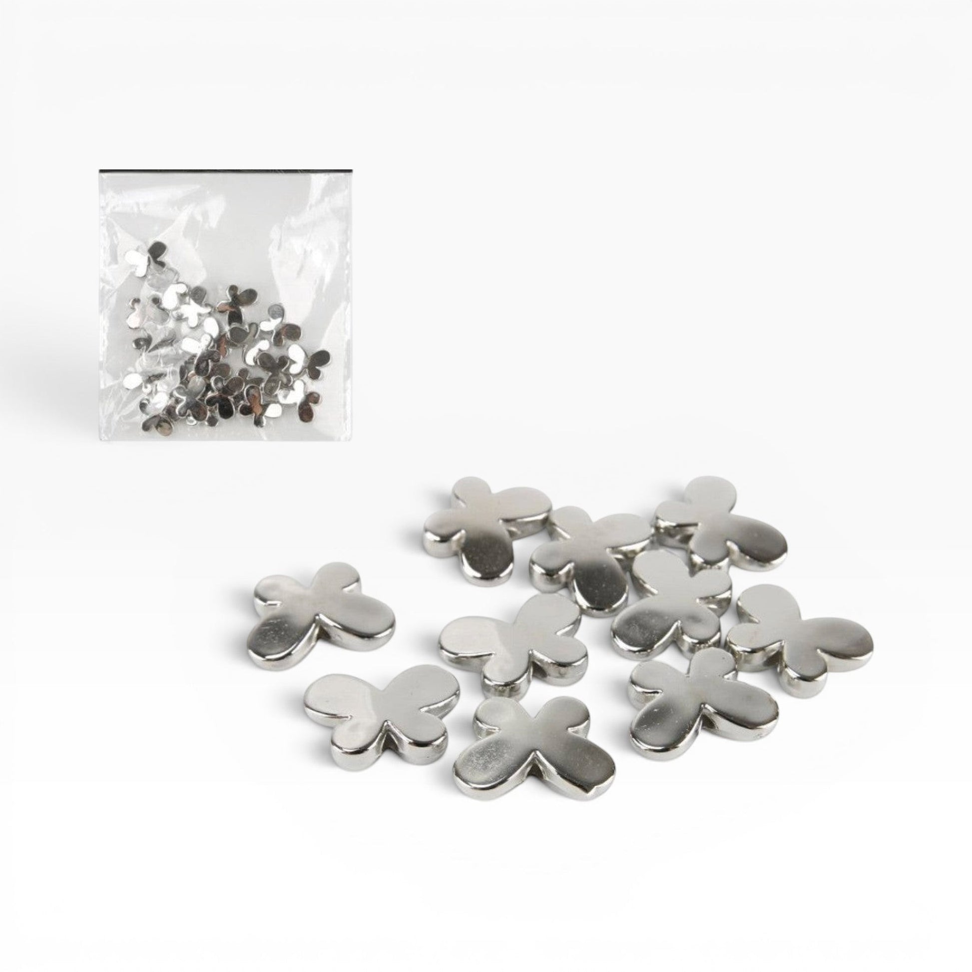 Perline a forma di farfalla color argento Merceria & Tendenze in acrilico metallizzato per gioielli fai-da-te