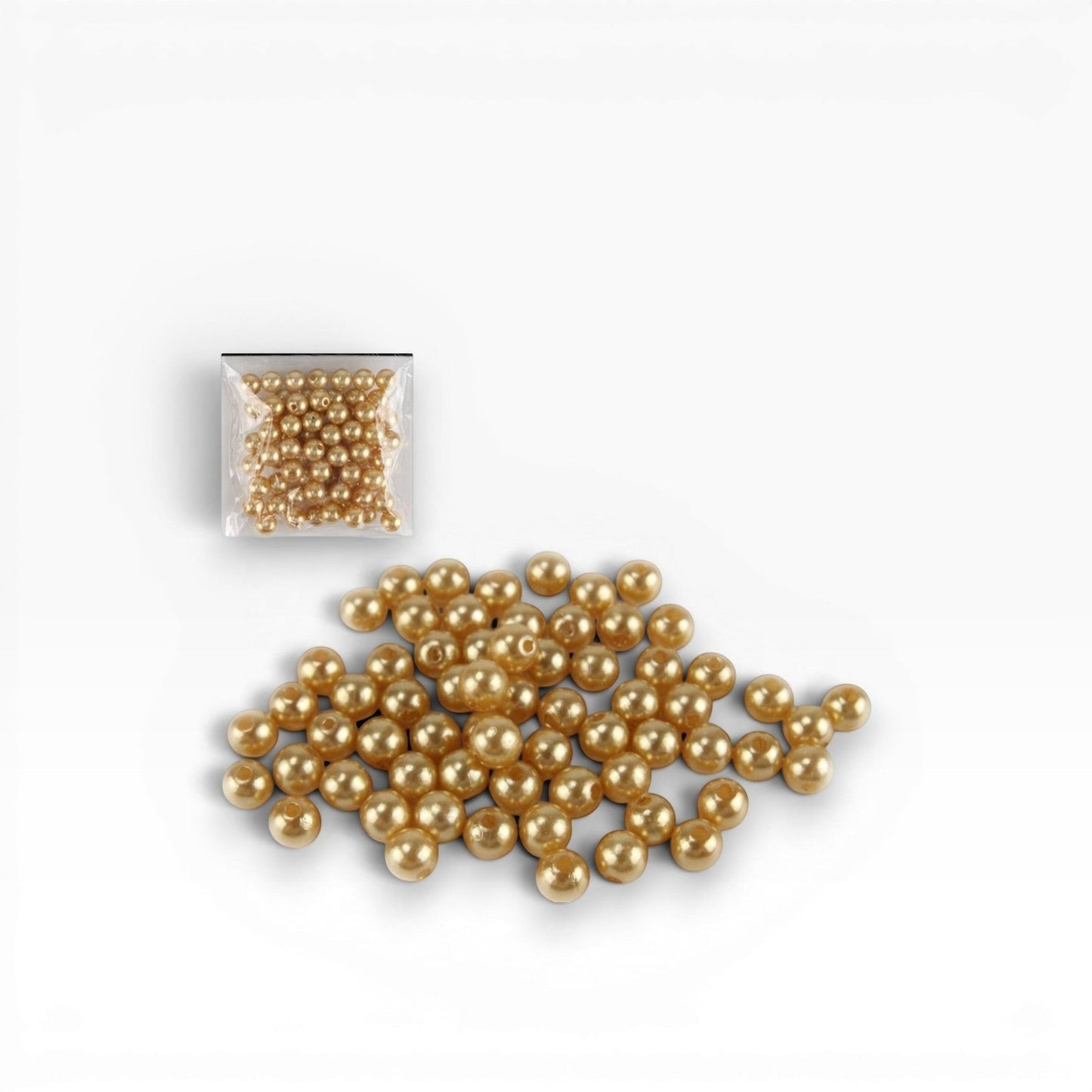 Perline sintetiche color oro con finitura perlata da 8 mm per creazioni handmade di Merceria & Tendenze