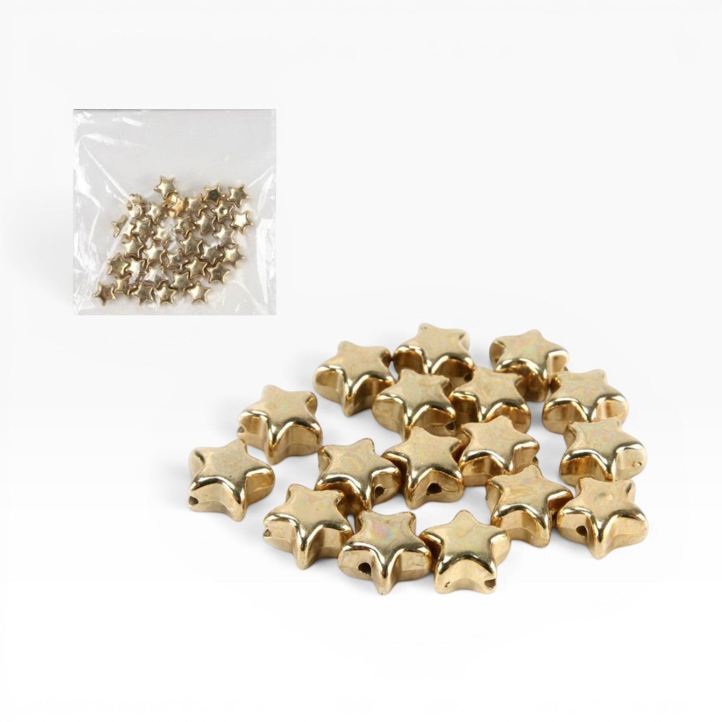 Perline a forma di stella color oro metallizzato Merceria & Tendenze per creazioni di bigiotteria fai-da-te