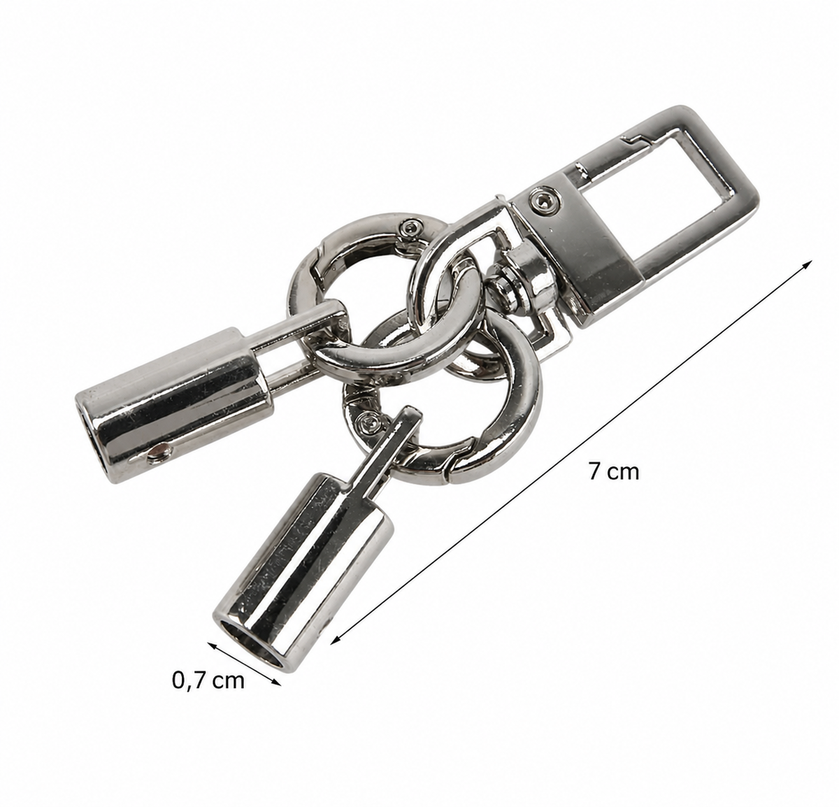 Decorative Carabiner for Bags, Heart and Star – Swivel Metal Hook in Gold or Silver