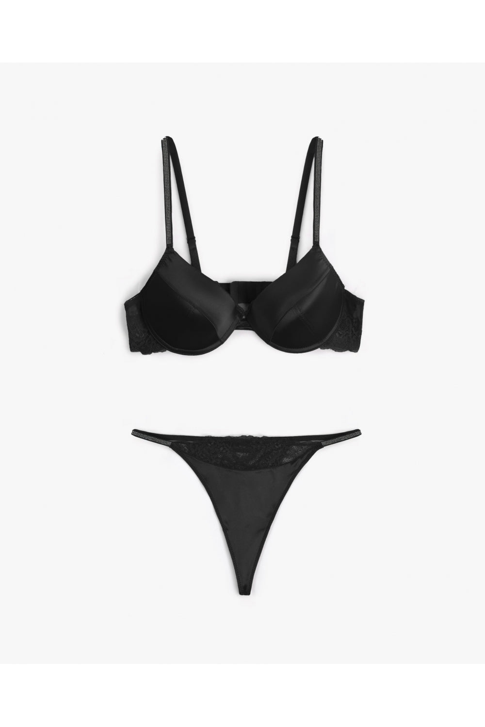Coordinato Donna Push Up e Perizoma Rosso e Nero
