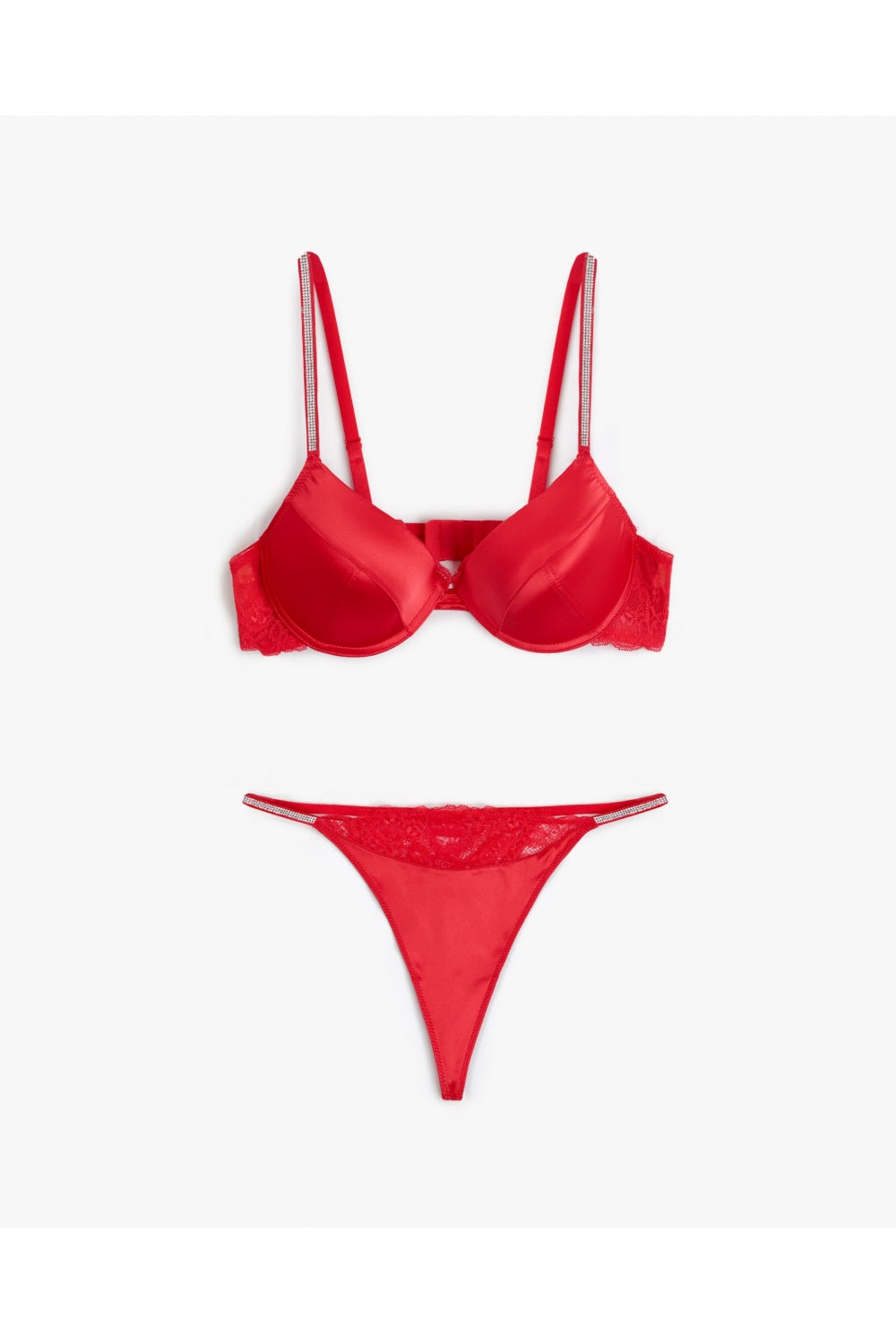 Coordinato Donna Push Up e Perizoma Rosso e Nero