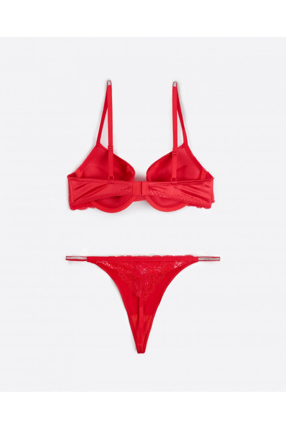 Coordinato Donna Push Up e Perizoma Rosso e Nero